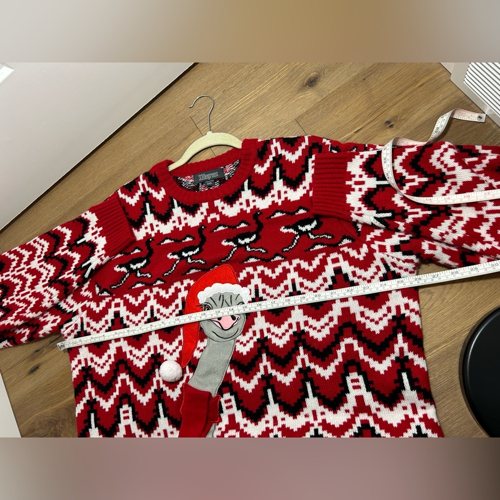 Plus size Christmas sweater, Ostrich Santa - Picture 8 of 9